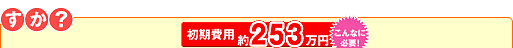 初期費用 約253万円 こんなに必要！