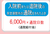 入院前または退院後の所定期間内の通院をされたとき