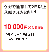 ケガで通算して2日以上
入院されたとき※4