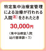 特定集中治療室管
による治療が行われる
入院注）をされたとき