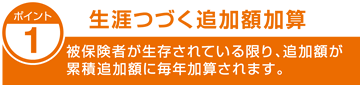 ①生涯つづく追加額加算