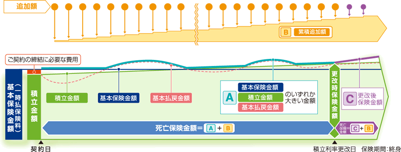 追加額(一時払保険料)の仕組図