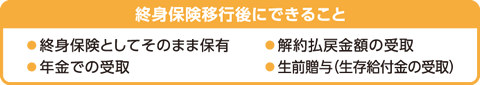 終身保険移行後にできること